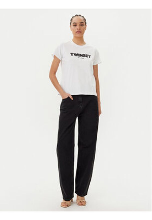 TwinSet - TWINSET T-Shirt 251TP2070 Biały Regular Fit. Kolor: biały. Materiał: bawełna