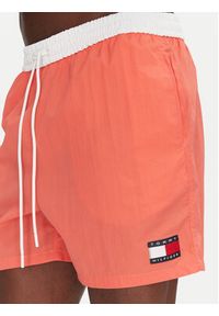 TOMMY HILFIGER - Tommy Hilfiger Szorty kąpielowe UM0UM03455 Różowy Slim Fit. Kolor: różowy. Materiał: syntetyk #3