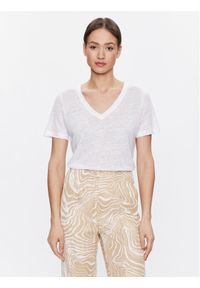 Calvin Klein T-Shirt K20K205551 Biały Regular Fit. Kolor: biały. Materiał: len #1