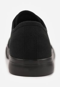 Born2be - Czarne Klasyczne Trampki w Minimalistycznym Stylu Aroadella. Okazja: na co dzień. Kolor: czarny. Materiał: jeans. Styl: klasyczny #2