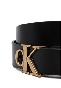 Calvin Klein Jeans Pasek Damski Monogram Placque Buckle 30Mm LV04K7002G Czarny. Kolor: czarny. Materiał: skóra