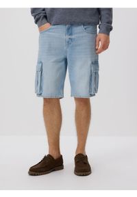 Reserved - Jeansowe szorty cargo - niebieski. Kolor: niebieski. Materiał: jeans #1