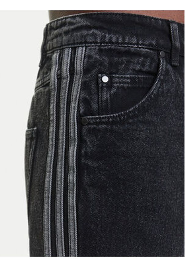 Adidas - adidas Jeansy adicolor Denim 3-Stripes JD3109 Czarny Loose Fit. Kolor: czarny