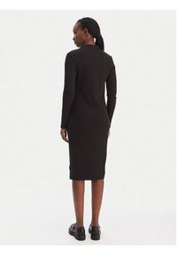 Calvin Klein Jeans Sukienka dzianinowa LV047E202G Czarny Slim Fit. Kolor: czarny. Materiał: bawełna #5