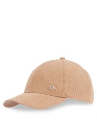 Calvin Klein Czapka z daszkiem Corduroy Cotton Cap K60K612894 Brązowy. Kolor: brązowy. Materiał: poliester, materiał