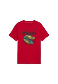 Puma - Młodzieżowa koszulka z grafiką sneakersów PUMA For All Time Red. Kolor: czerwony. Sport: joga i pilates