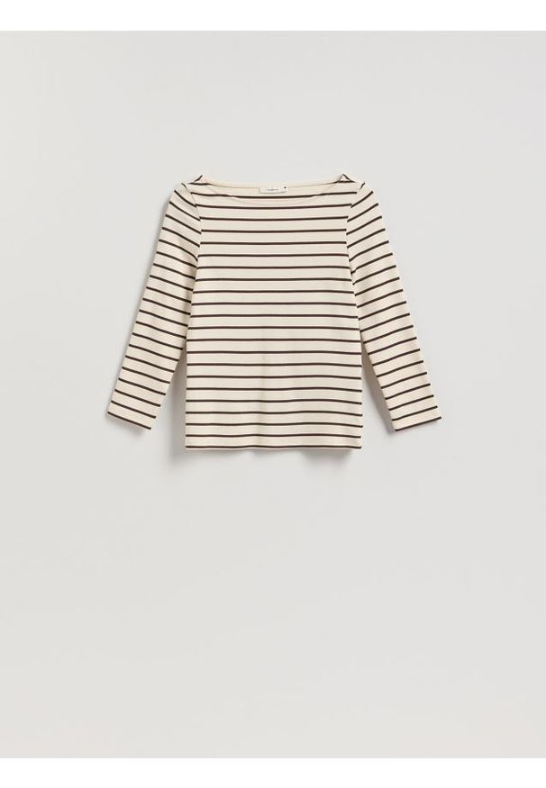 Reserved - Bawełniany longsleeve - wielobarwny. Materiał: bawełna. Długość rękawa: długi rękaw