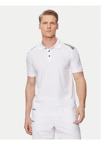 EA7 Emporio Armani Polo 3DPF51 PJULZ 1100 Biały Regular Fit. Typ kołnierza: polo. Kolor: biały. Materiał: bawełna