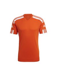 Adidas - Koszulka męska adidas Squadra 21 Jersey Short Sleeve. Kolor: biały, wielokolorowy, pomarańczowy. Materiał: jersey. Sport: piłka nożna #1