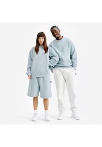 Decathlon - Bluza okrągły dekolt unisex. Kolor: wielokolorowy, niebieski, szary. Materiał: poliester, materiał, bawełna, tkanina, prążkowany, elastan