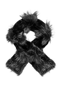 Ochnik - Futrzany szalik damski. Kolor: czarny. Materiał: futro. Sezon: zima. Styl: elegancki #2