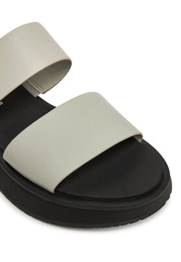 Calvin Klein Jeans Klapki Sandal Slide Double Strap YW0YW01694 Biały. Kolor: biały. Materiał: skóra