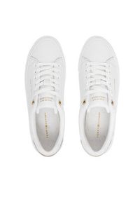TOMMY HILFIGER - Tommy Hilfiger Sneakersy Th Foxing Platform Leather FW0FW09018 Biały. Kolor: biały. Materiał: skóra. Obcas: na platformie #4