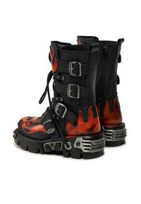 NEW ROCK Glany M-107-S1 Czarny. Kolor: czarny. Materiał: skóra. Styl: rockowy