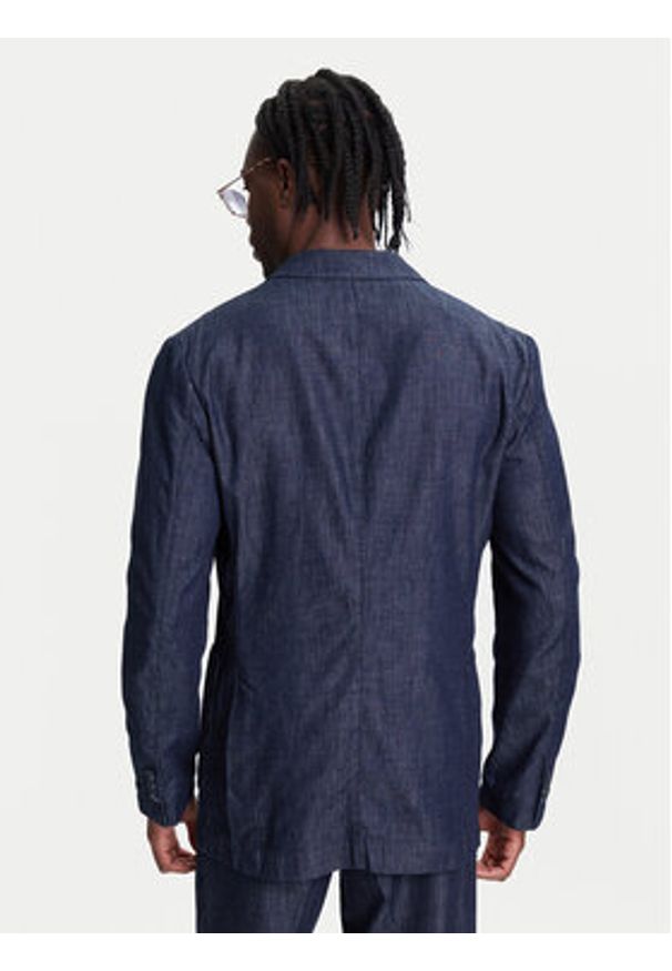 United Colors of Benetton - United Colors Of Benetton Marynarka 20QFUW01X Granatowy Regular Fit. Kolor: niebieski. Materiał: bawełna