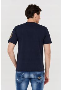 Aeronautica Militare - AERONAUTICA MILITARE Granatowy t-shirt męski. Kolor: niebieski. Długość rękawa: krótki rękaw. Długość: krótkie. Wzór: haft #5