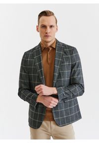 Pako Lorente - PAKO LORENTE – Szara marynarka męska w kratę. Okazja: na co dzień. Kolor: szary. Materiał: elastan, wiskoza, poliester. Styl: casual #5