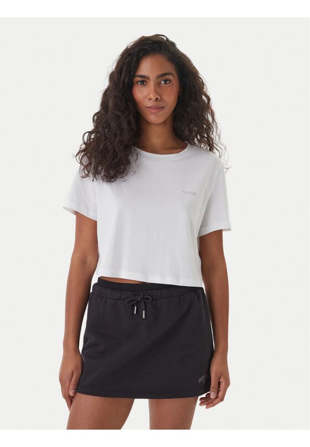 Guess T-Shirt V6GI17 K2984 Biały Regular Fit. Kolor: biały. Materiał: bawełna