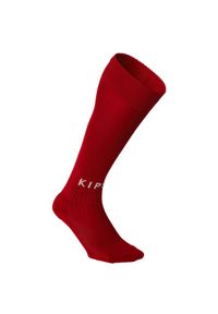 KIPSTA - Skarpety do piłki nożnej Kipsta Essential Club. Kolor: czerwony. Materiał: poliester, poliamid, elastan. Sport: piłka nożna #1