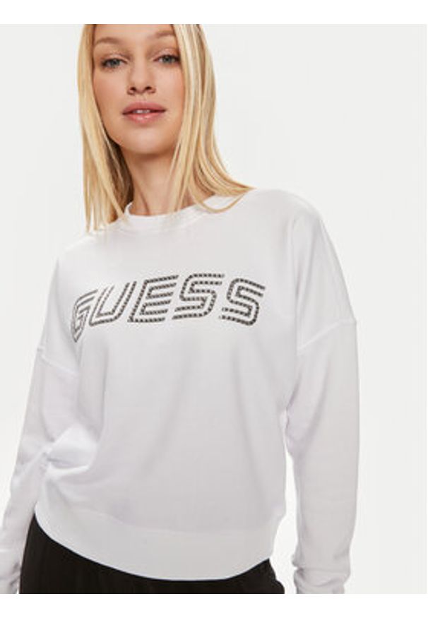 Guess Bluza Skylar V4GQ07 K8802 Biały Relaxed Fit. Kolor: biały. Materiał: bawełna