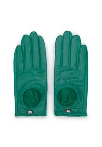 Wittchen - Damskie rękawiczki skórzane samochodowe klasyczne. Kolor: zielony. Materiał: skóra. Sezon: wiosna, jesień. Styl: klasyczny