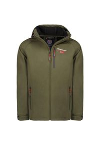 Geographical Norway TAKITO — softshell męski, khaki (WY1161H).. Kolor: zielony. Materiał: poliester, elastan. Sezon: wiosna. Sport: turystyka piesza #1