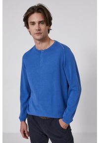 medicine - Medicine - Sweter bawełniany Basic. Okazja: na co dzień. Kolor: niebieski. Materiał: bawełna. Styl: casual