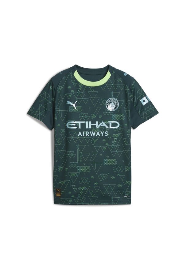 Puma - Młodzieżowa czwarta koszulka Manchester City 25/26 PUMA. Kolor: zielony. Sport: piłka nożna