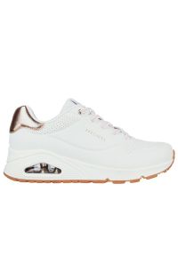 skechers - Buty Skechers Uno Shimmer Away 155196WHT - białe. Zapięcie: sznurówki. Kolor: biały. Materiał: skóra, guma, syntetyk. Szerokość cholewki: normalna. Model: Skechers Sport