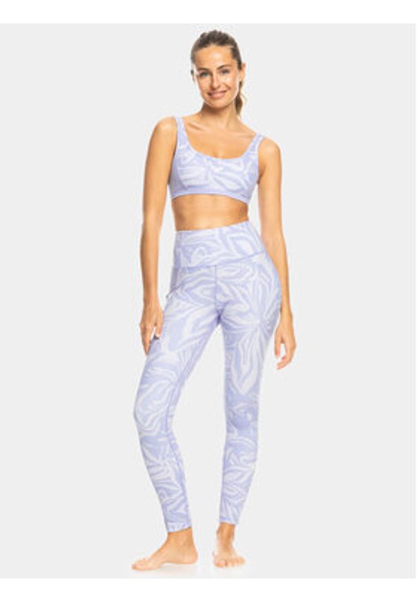 Roxy Legginsy Heart Into Ankl Ndpt ERJNP03492 Fioletowy Slim Fit. Kolor: fioletowy. Materiał: syntetyk