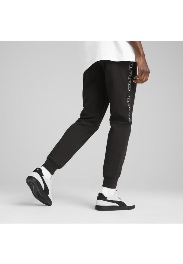 Puma - SPODNIE męskie PUMA dresowe czarne bawełniane sportowe. Kolor: czarny. Materiał: bawełna, dresówka. Sport: fitness