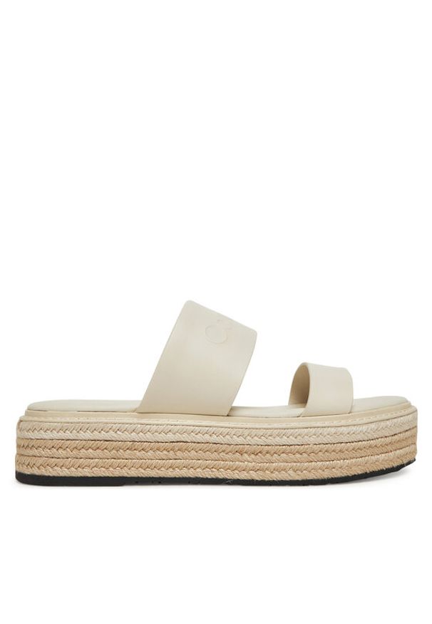 Calvin Klein Espadryle Flatform Wedge Slide - He HW0HW02374 Écru. Materiał: skóra