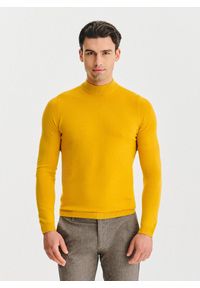 Pako Lorente - PAKO LORENTE – Żółty półgolf męski. Kolor: żółty. Materiał: wiskoza, poliamid. Wzór: gładki, ze splotem