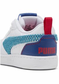 Puma - Sneakersy dla małych dzieci Rebound V6 Low Run Fun PUMA. Kolor: biały, niebieski, wielokolorowy. Sezon: lato. Sport: bieganie