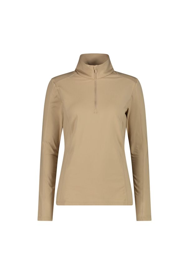Damski jersey CMP. Typ kołnierza: golf. Kolor: beżowy. Materiał: jersey. Sport: golf, narciarstwo, turystyka piesza
