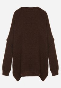 Born2be - Brązowy Sweter z Wiskozą i Wełną o Kroju Nietoperza Fedella. Okazja: na co dzień. Kolor: brązowy. Materiał: wełna, wiskoza. Styl: casual, elegancki #4