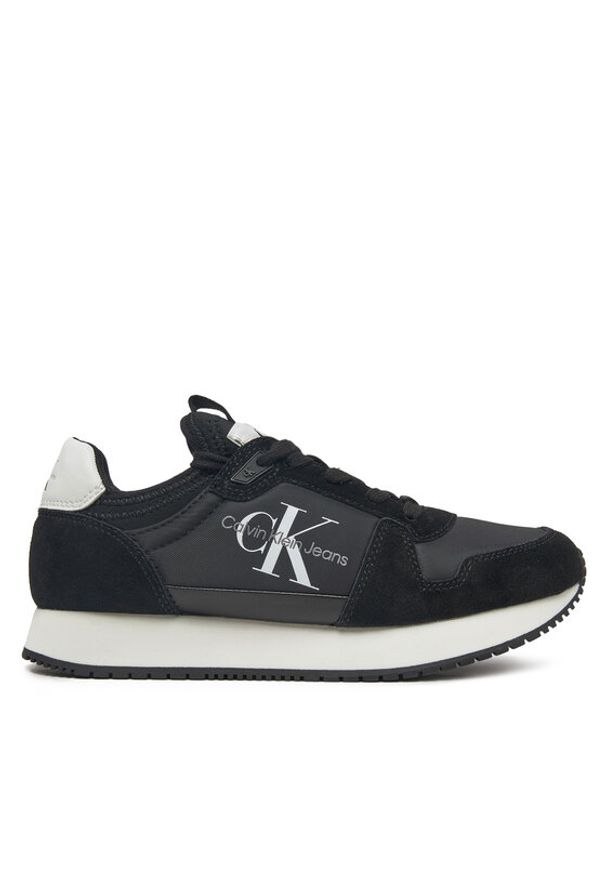Calvin Klein Jeans Sneakersy Runner Sock Laceup Ny-Lth W YW0YW00840 Czarny. Kolor: czarny. Materiał: zamsz, skóra