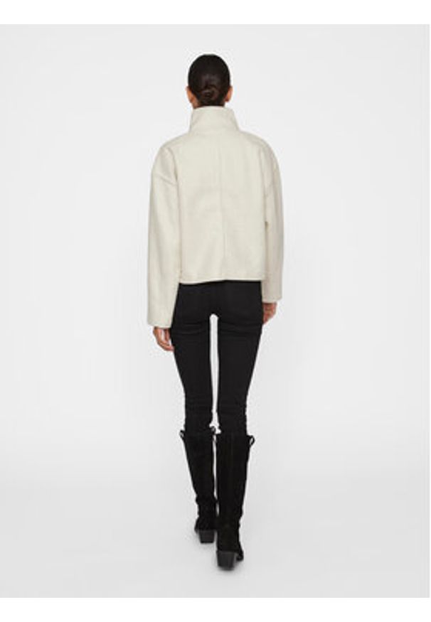 Vila Płaszcz przejściowy Vipoka 14092196 Écru Relaxed Fit. Materiał: syntetyk