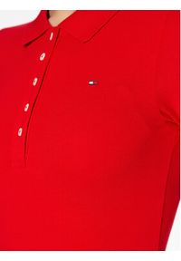 TOMMY HILFIGER - Tommy Hilfiger Sukienka codzienna 1985 WW0WW37853 Czerwony Slim Fit. Okazja: na co dzień. Kolor: czerwony. Materiał: bawełna. Typ sukienki: proste. Styl: casual #5
