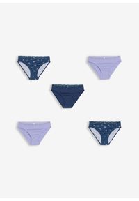 bonprix - Figi z miękkiej bawełny (5 sztuk). Kolor: niebieski. Materiał: bawełna. Wzór: koronka #2