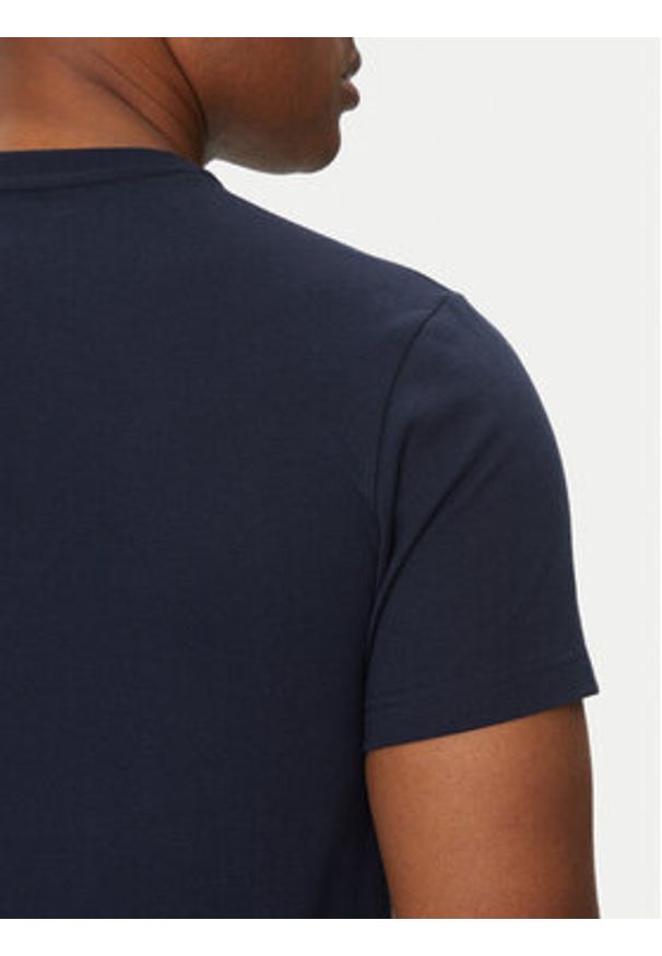 Lacoste T-Shirt TH0031 Granatowy Regular Fit. Kolor: niebieski. Materiał: bawełna