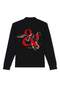 PAPROCKI&BRZOZOWSKI - Czarna bluza bomberka z wężem. Kolor: czarny. Materiał: materiał. Wzór: nadruk, aplikacja