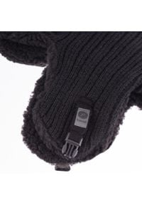 PaMaMi - Zimowa czapka, uszatka męska - Czarny. Kolor: czarny. Materiał: akryl. Sezon: zima #1