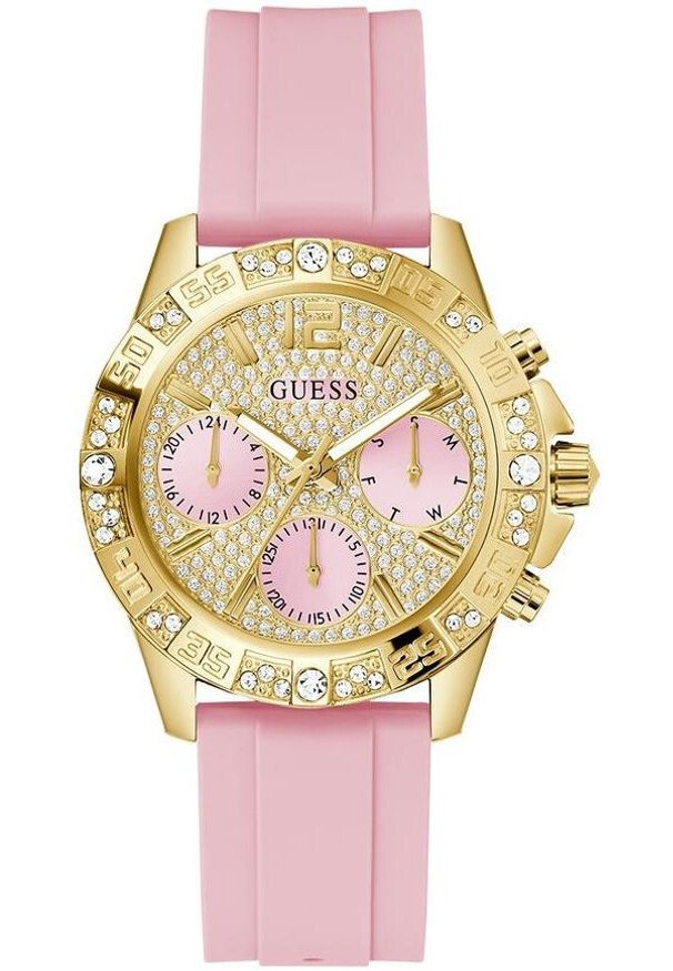Zegarek Guess Zegarek damski Guess GW0772L6 CYRKONIE różowy. Kolor: różowy