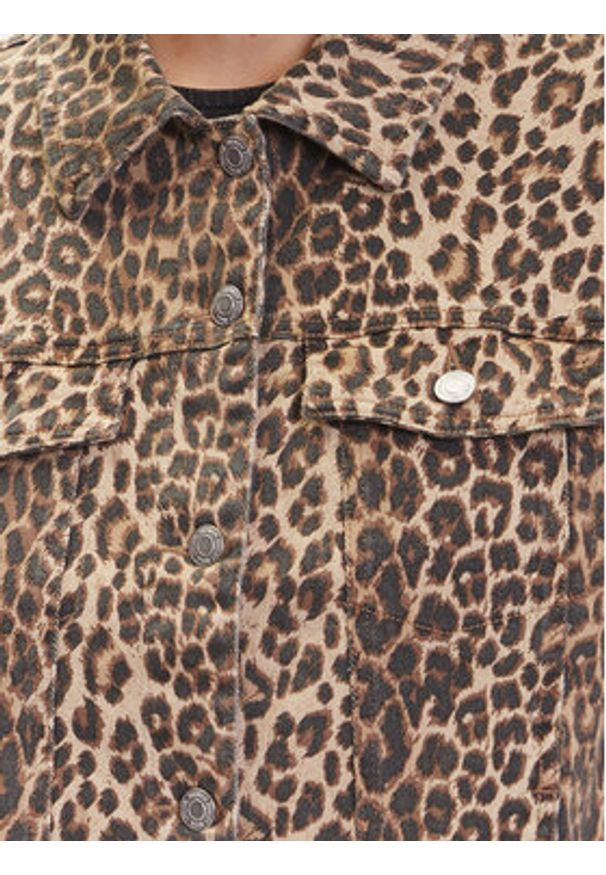 Vero Moda Kurtka jeansowa Tessa 10329961 Brązowy Oversize. Kolor: brązowy. Materiał: bawełna