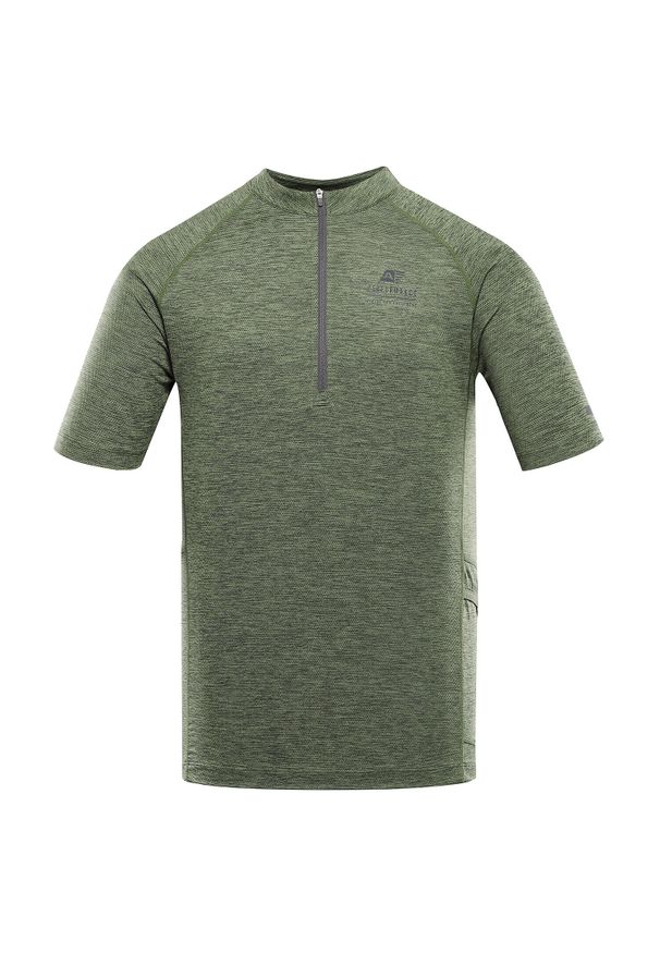 ALPINE PRO - Koszulka męska rowerowa z zamkiem Alpine Pro Geret 2. Kolor: zielony. Sport: kolarstwo