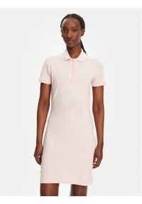 Lacoste Sukienka codzienna EF5473 Różowy Slim Fit. Okazja: na co dzień. Kolor: różowy. Materiał: bawełna. Typ sukienki: proste. Styl: casual