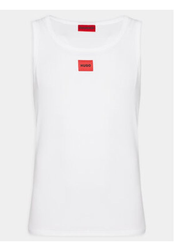 Hugo Tank top Edge 50515657 Biały Regular Fit. Kolor: biały. Materiał: bawełna