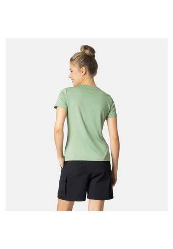 Koszulka z krótkim rękawem trekkingowa damska Odlo T-shirt F-DRY. Kolor: zielony. Długość rękawa: krótki rękaw. Długość: krótkie. Sport: turystyka piesza