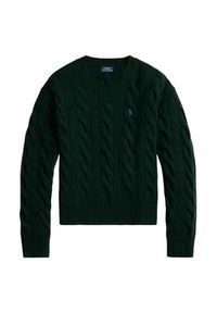 Polo Ralph Lauren Sweter 211A91216008 Zielony Straight Fit. Typ kołnierza: polo. Kolor: zielony. Materiał: wełna #4